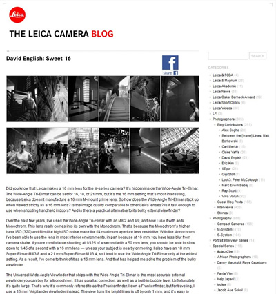 Leica Camera Blog Guest Post
